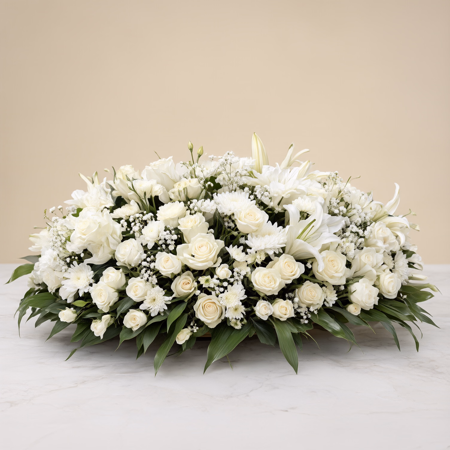 Cesto Funebre Bianco e Verde — foto 2
