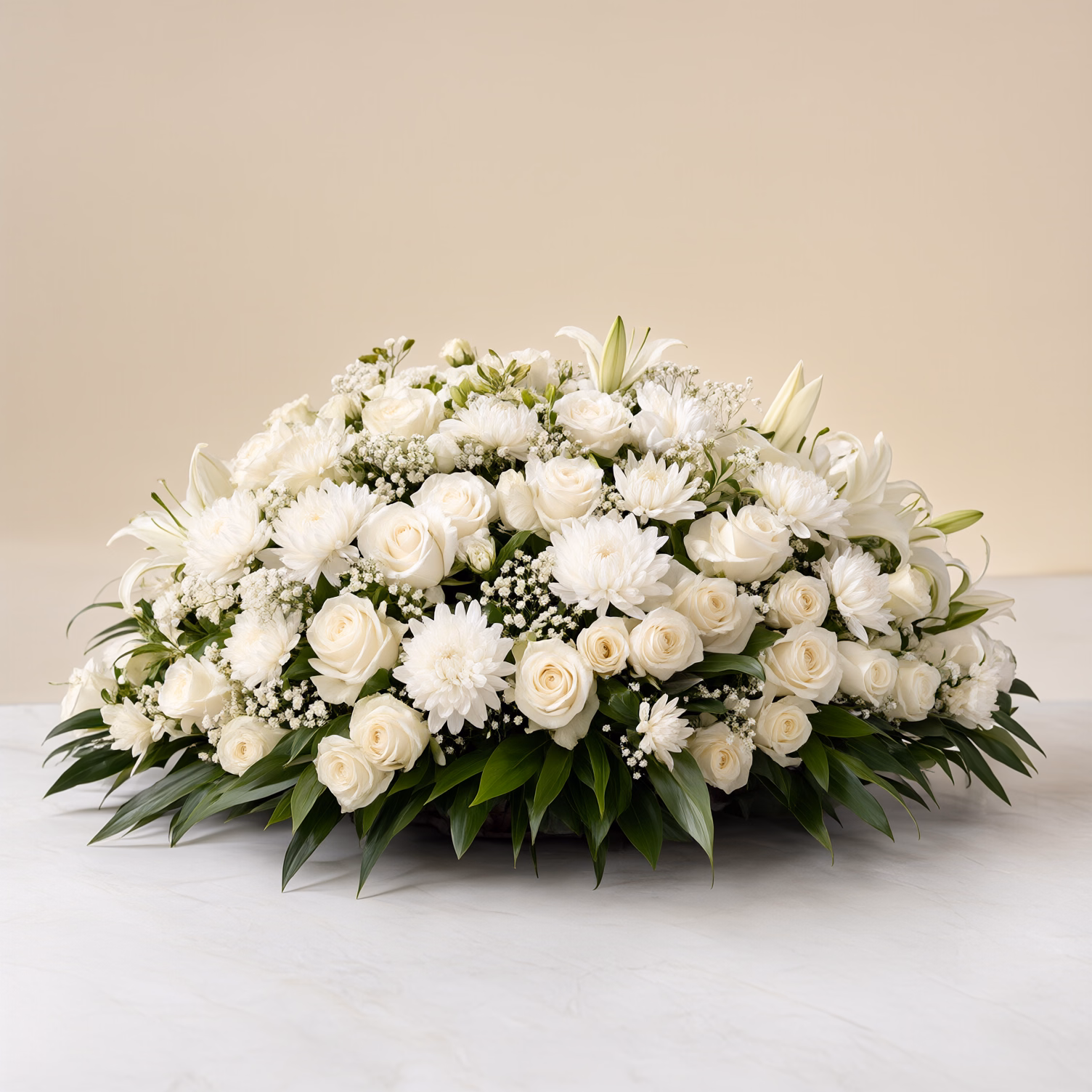 Cesto Funebre Bianco e Verde