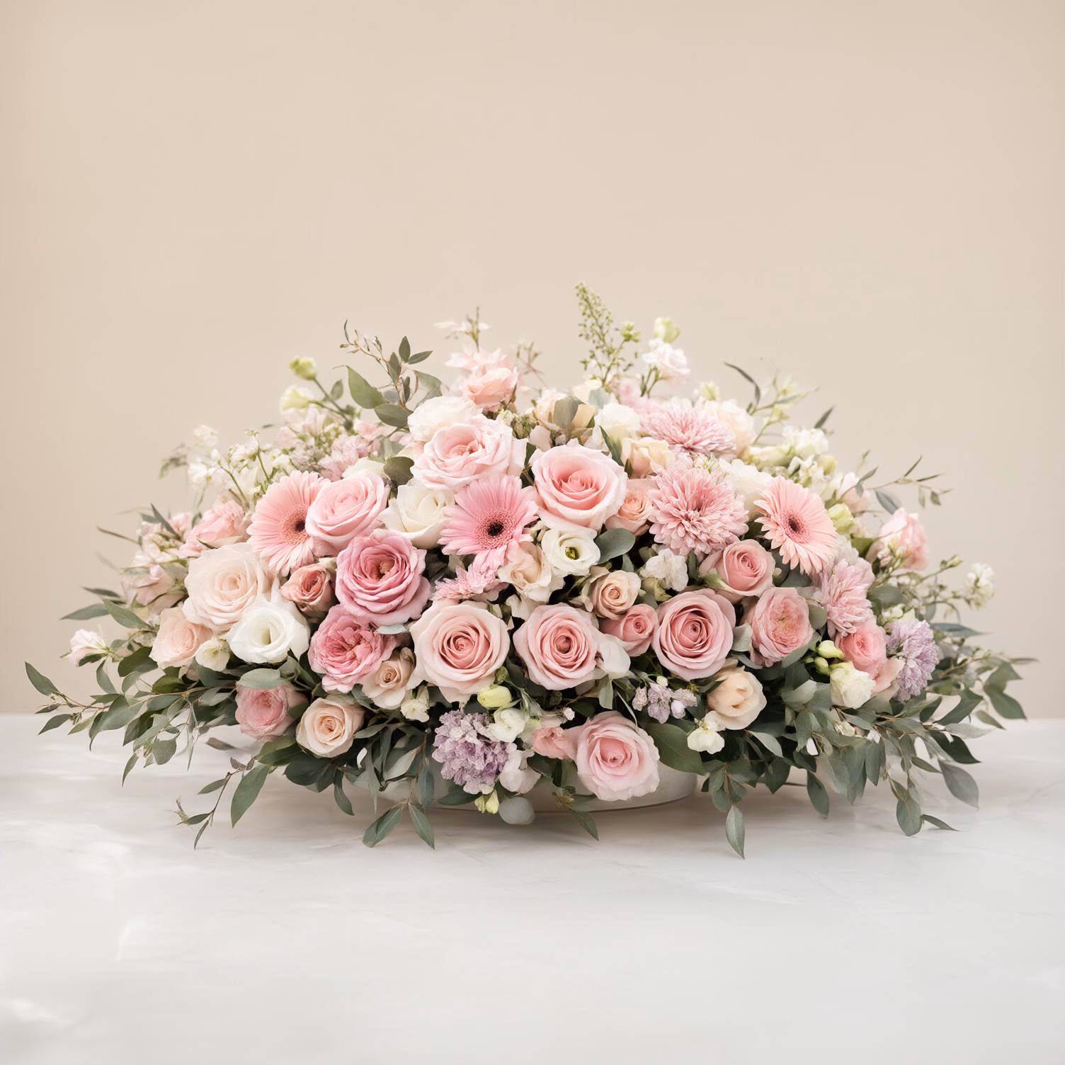 Cesto Funebre Rosa Delicato