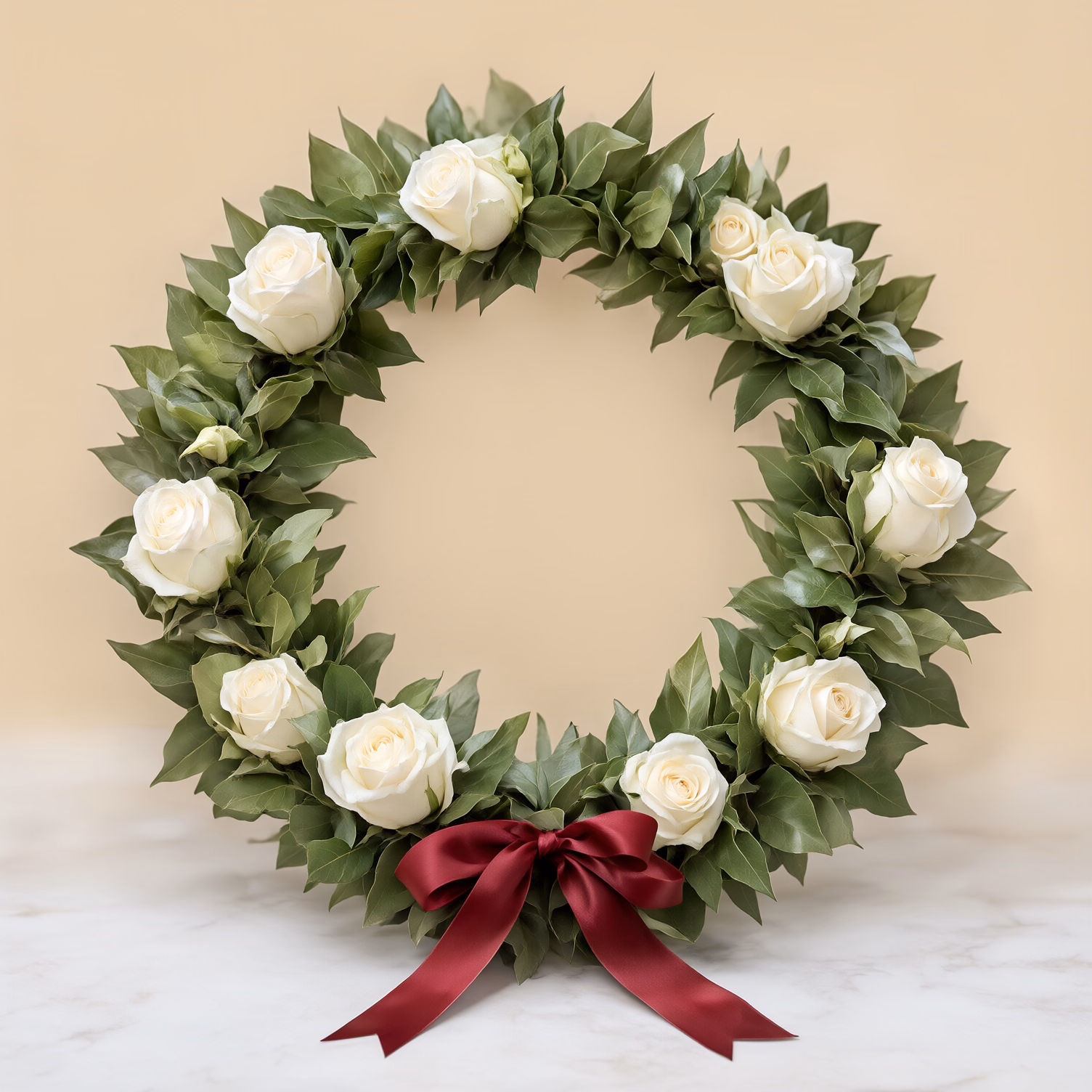 Corona di Laurea con Rose Bianche