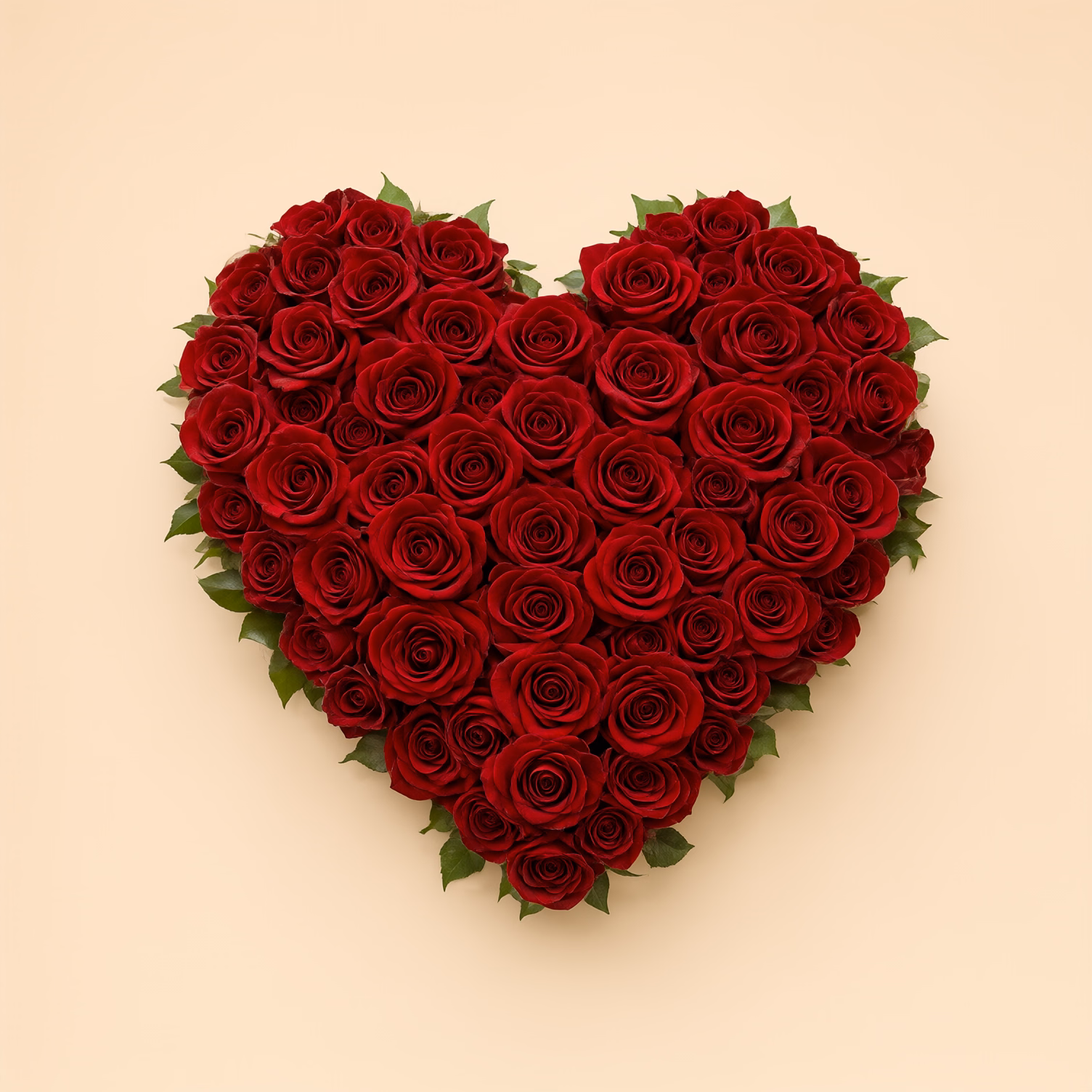 Cuore Funebre con Rose Rosse