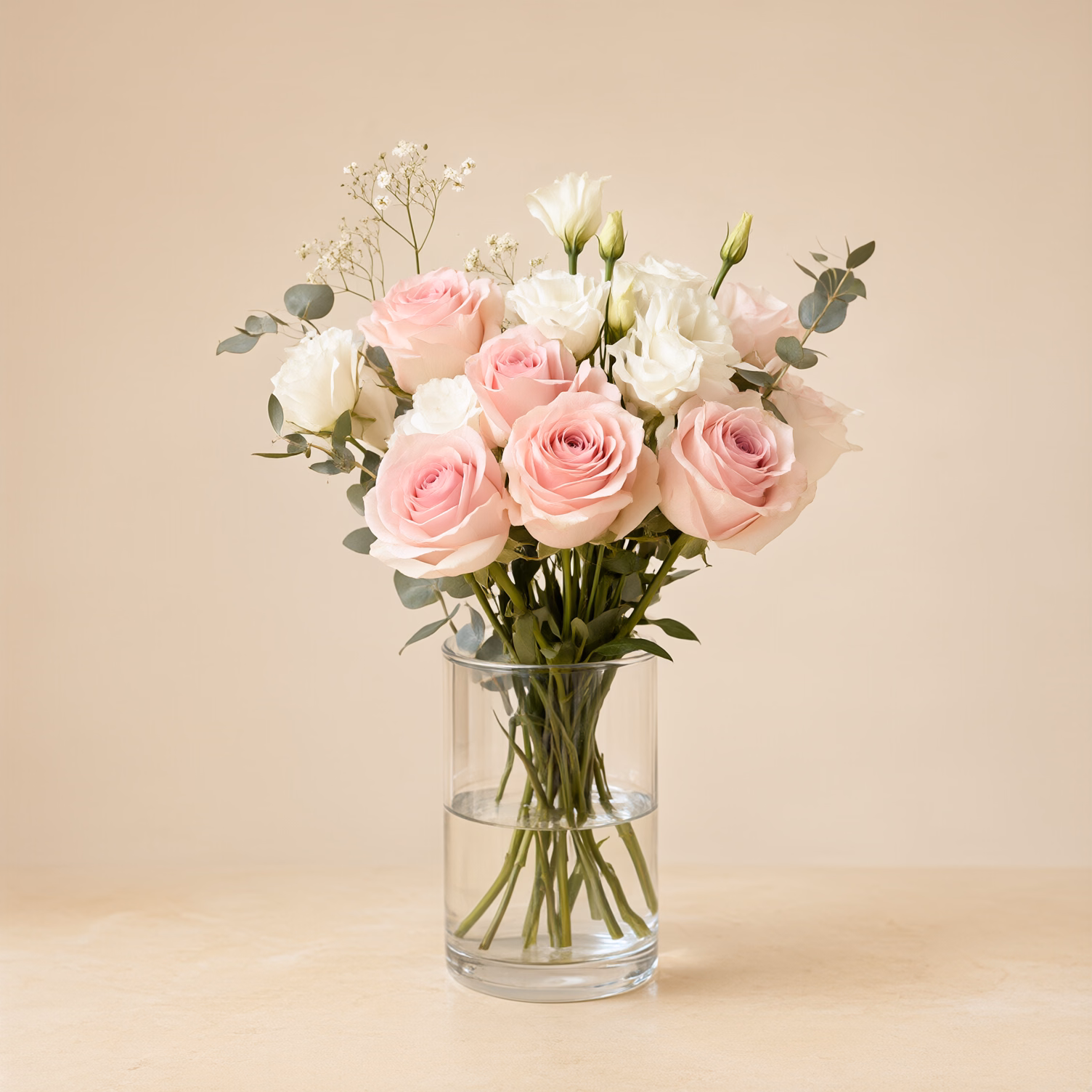 Rose Cipria e Lisianthus